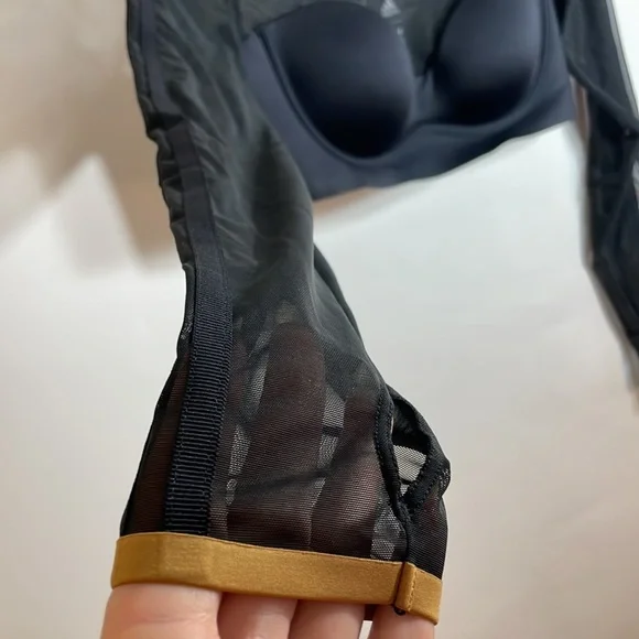 Adidas Ivy Park Long Sleeved Mesh Crop Top Black Size L - Picture 9 of 11